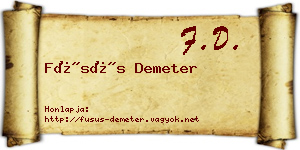 Füsüs Demeter névjegykártya